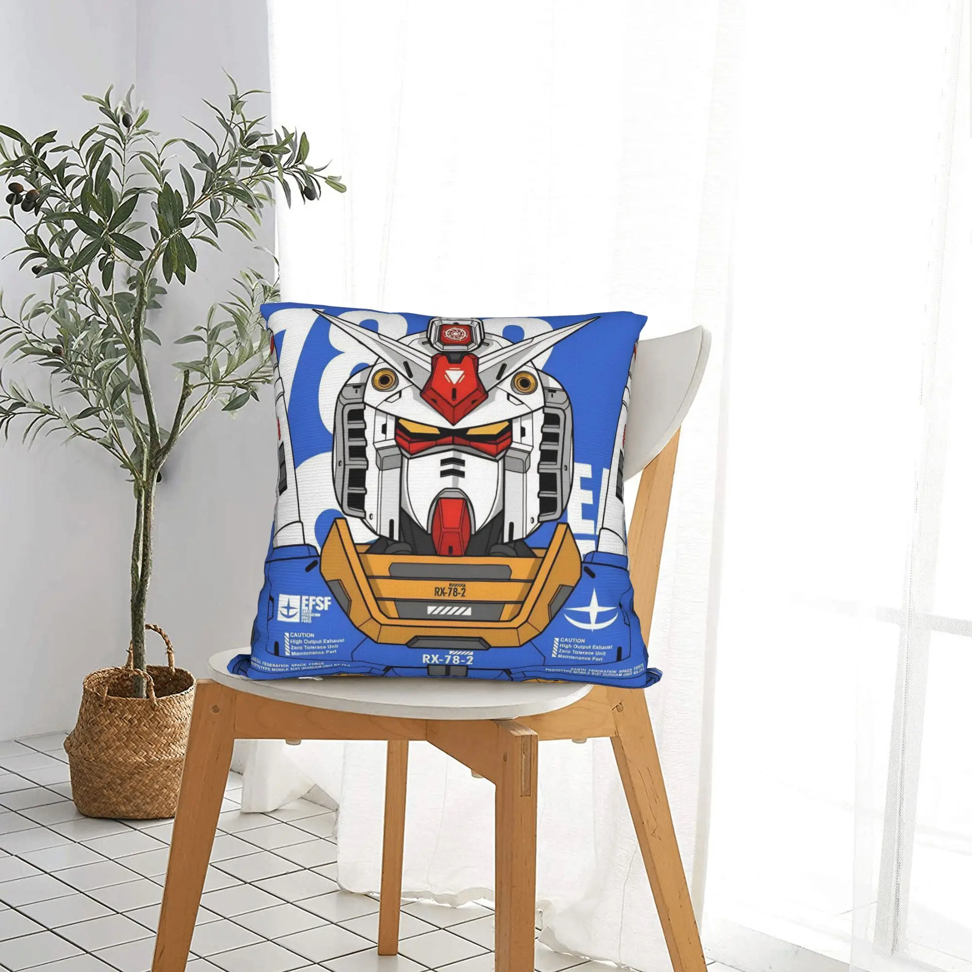 Gundams Anime  Pillowcase Polyester Cushion Cover Gift  Pillow Case Cover Seater Square 40*40cm