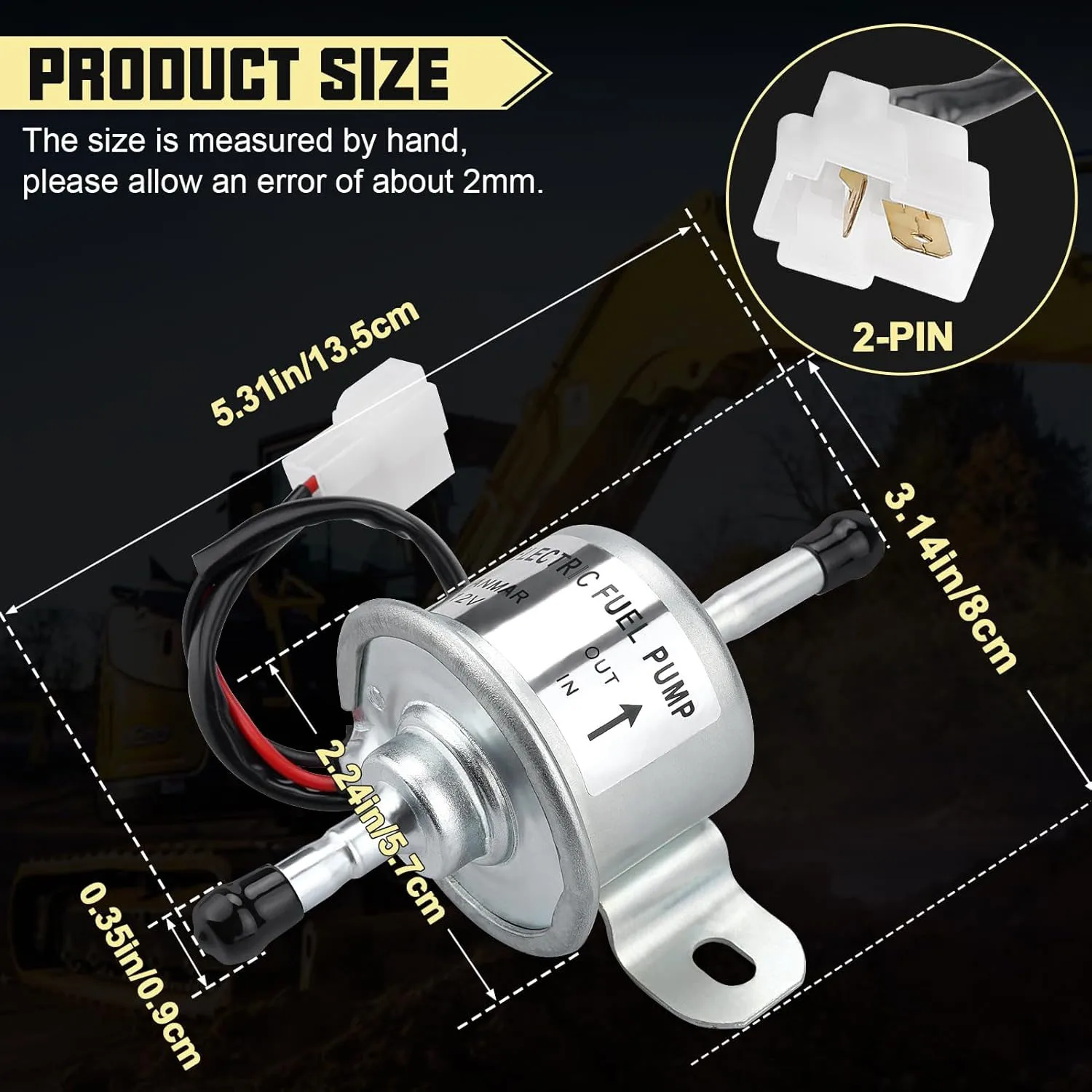 129612-52100 12V Electric Fuel Feed Pump For Yanmar 4TNV88 3TNV88 4TNV84 Takeuchi TB230 Hitachi ZX30U-2 Replace 129322-77401