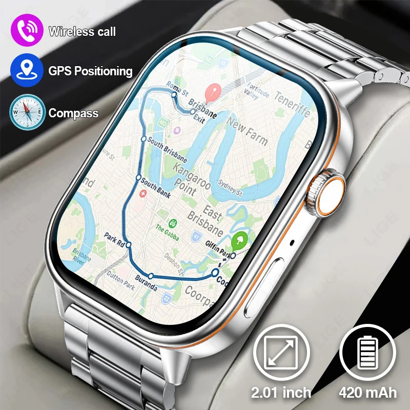 

Новинка 2024 года для Huawei Xiaomi GPS Смарт-часы для мужчин Bluetooth Компас для вызова Спорт на открытом воздухе Фитнес Мониторинг здоровья Женские умные часы