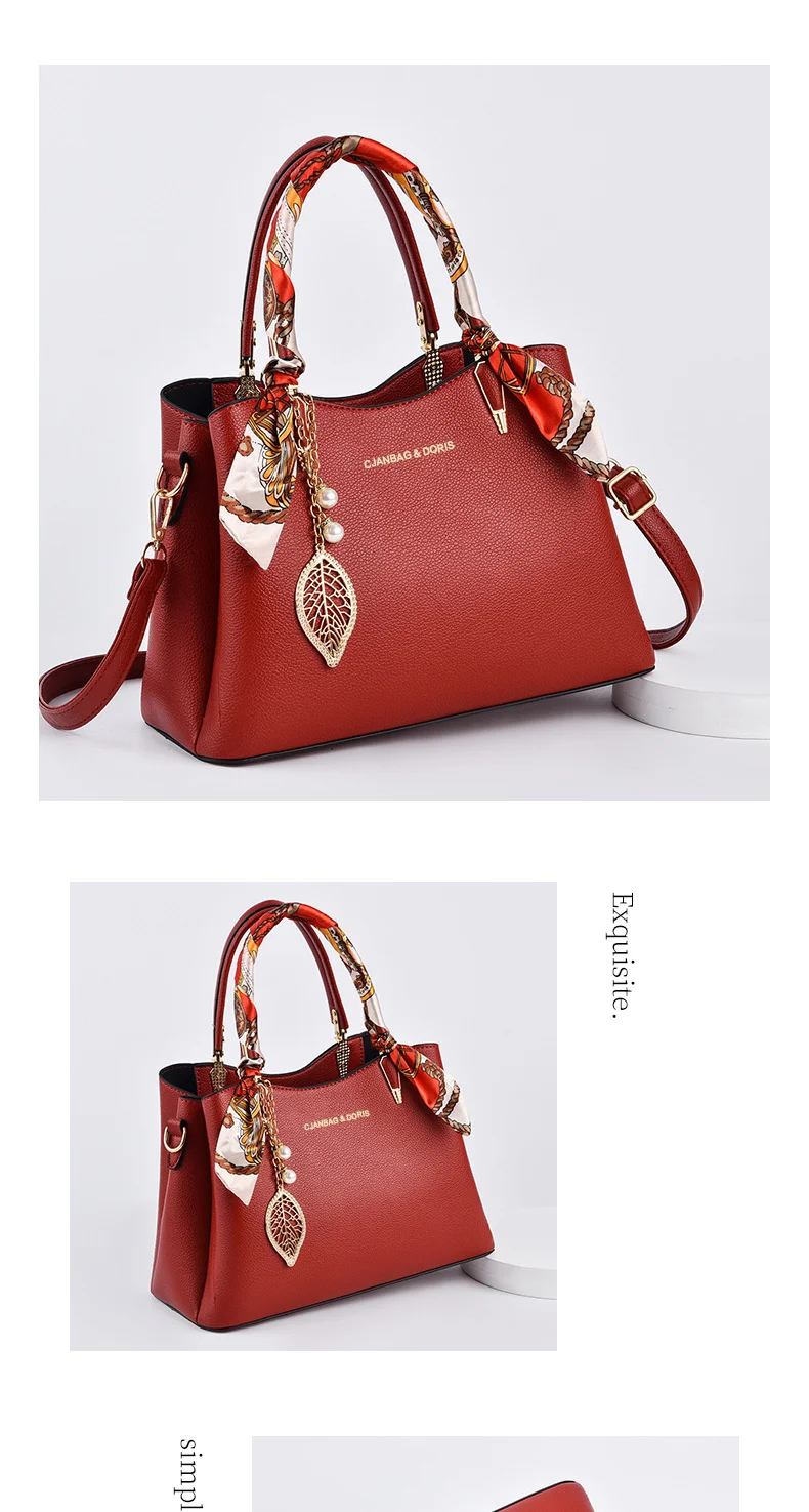 Umhängetasche, rote Hochzeitsgeschenktasche, elegante Handtasche für Damen, Schultertasche – Detail 11