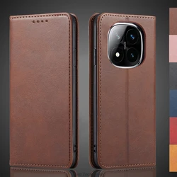 Magnetic attraction Leather Case for Xiaomi Redmi Note 14 Pro plus 5G Global Version Holster Flip Cover Wallet Bags Fundas Coque