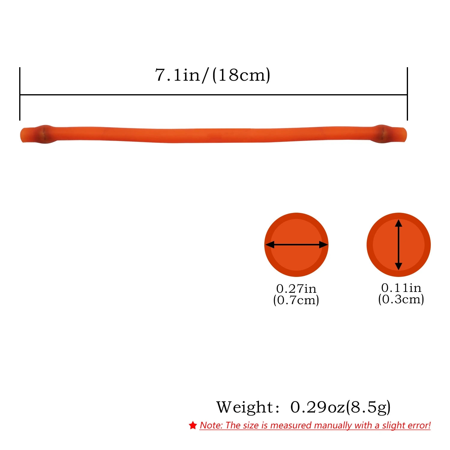 Rubber Tubular Slingshot Band with Bulged Ends & Slim Center Durable Replacement Part for Outdoor Target Practice
