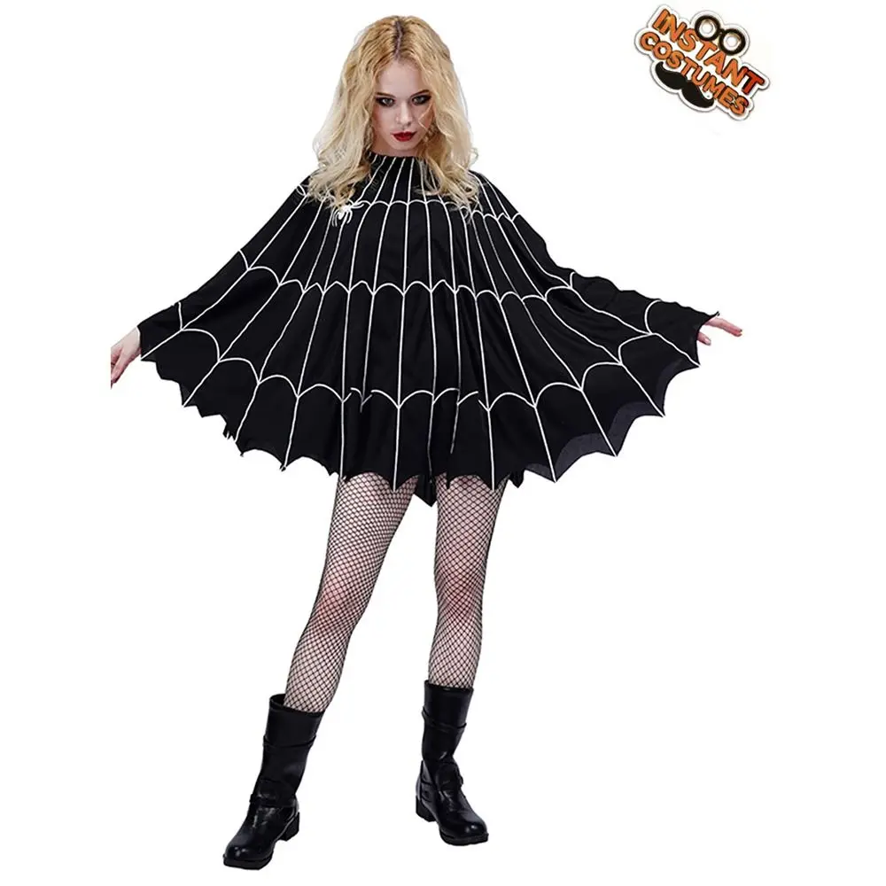 Clothing Prop Halloween Cosplay Cape Loose Spider Net Ghost Hooded Cloak Fun Interaction Pumpkin Witch Cosplay Cloak