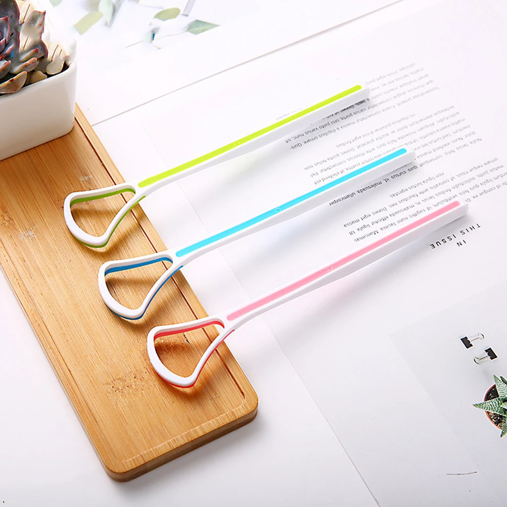 

6pcs Tongue Scraper For Oral Care Mixed Color Food Grade Ergonomic Handle Removes Plaque Bacteria Bad Breath Cleaner Oral