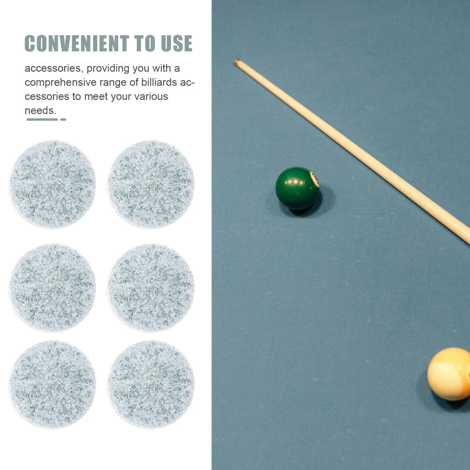 50 قطعة من أطراف عصا حمام السباحة، طرف بديل دائري صغير لعظة البلياردو، تأثير سترايك محسن، تصميم ناعم للاستخدام المحمول