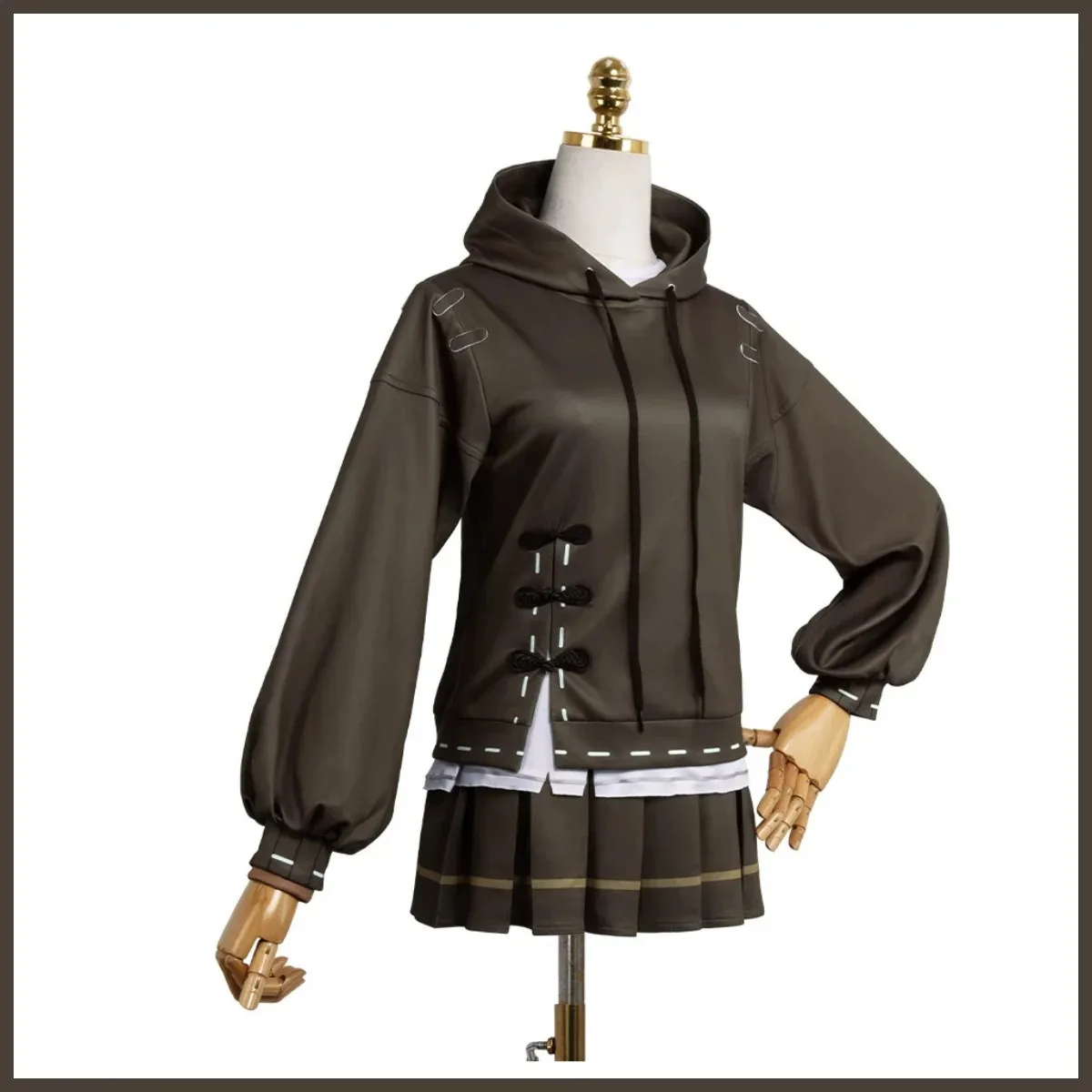 لعبة الهوية V Qi Shiyi العتيقة تأثيري حلي Taomengyan Tomyan هوديس تنورة شعر مستعار امرأة لطيف هالوين كرنفال البدلة #3