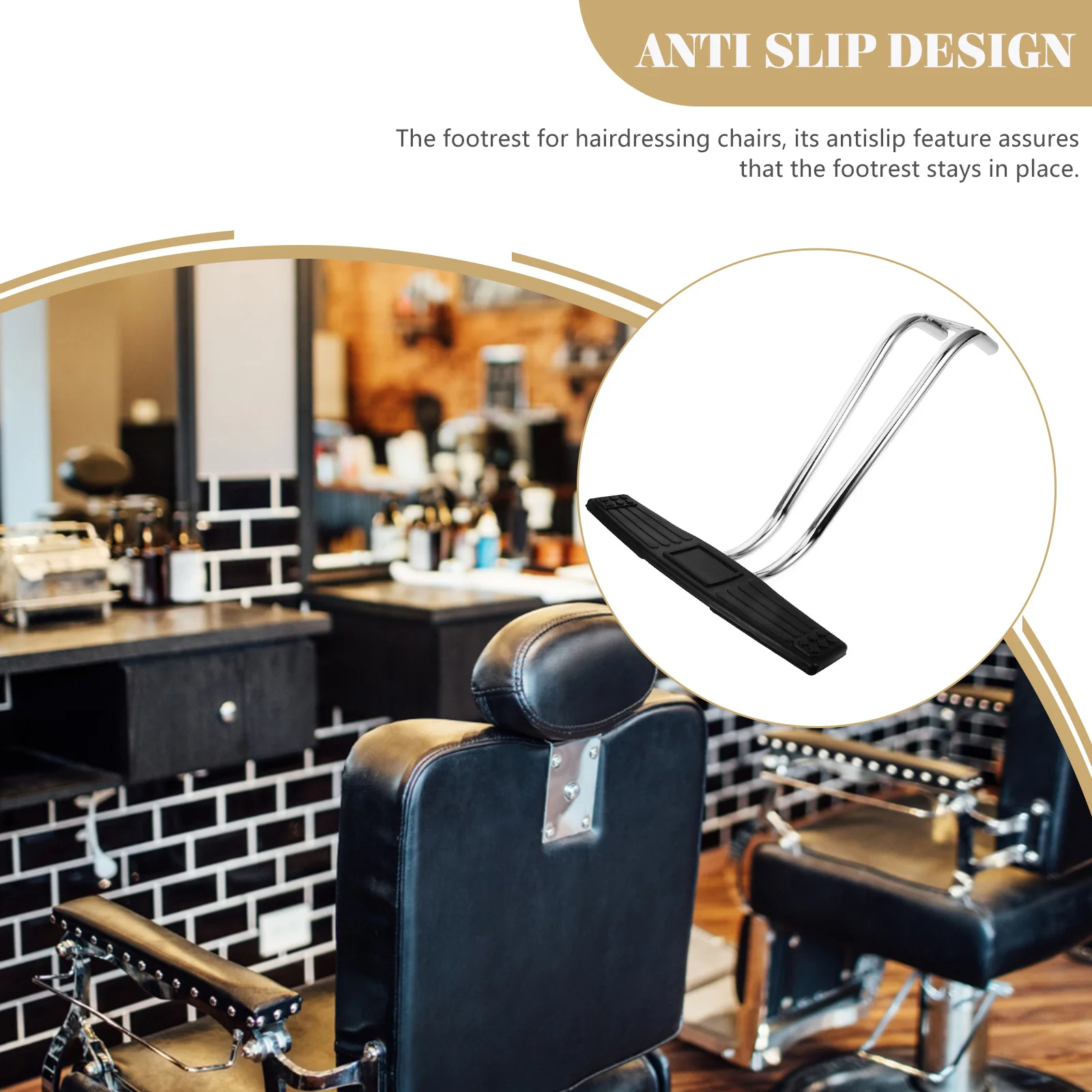 

Salon Chair Foot Rest Replacement Thick Stainless Steel Anti-Slip Pedal For Hairdressing Chair Barbershop Salon Equipment