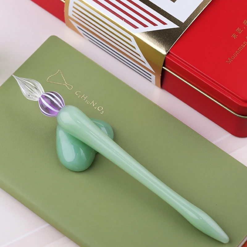 MAJOHN's New Elegant Style Glass Dip Pen Ink and Water Refill Cup Pen Holder Gift Box for Planner and Drawing Line Use