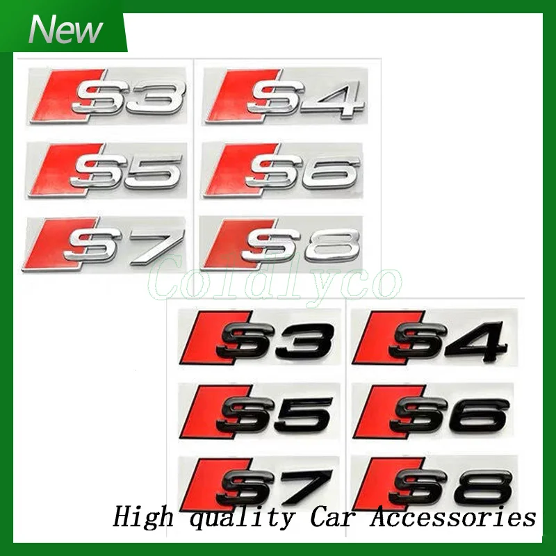 

3D Metal Decals Car Stickers For S3 S4 S5 S6 S7 S8 A3 A4 A5 A6 A7 A8 Q3 Q5 Q7 letter Car Rear Trunk Body Emblem Badge Stickers