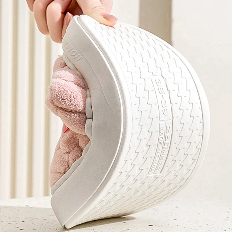 لينة سميكة القاع رقيق الفراء شبشب منزل النساء 2025 شتاء دافئ طويل أفخم عدم الانزلاق النعال المنزل زوجين القطن الشرائح 45 #3