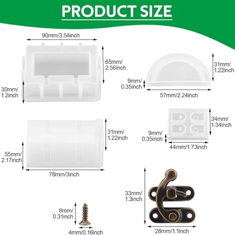 Caixa de armazenamento do tesouro DIY para a decoração Home, resina epóxi molde, cristal silicone molde, jóias dados, pingente espelho, armazenamento