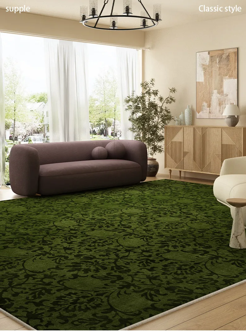 

VIKAMA Retro American Persian Style Loop Pile Living Room Rug, Living Room Decor Non-Slip Pad, Home Soft Wear-Resistant Mat