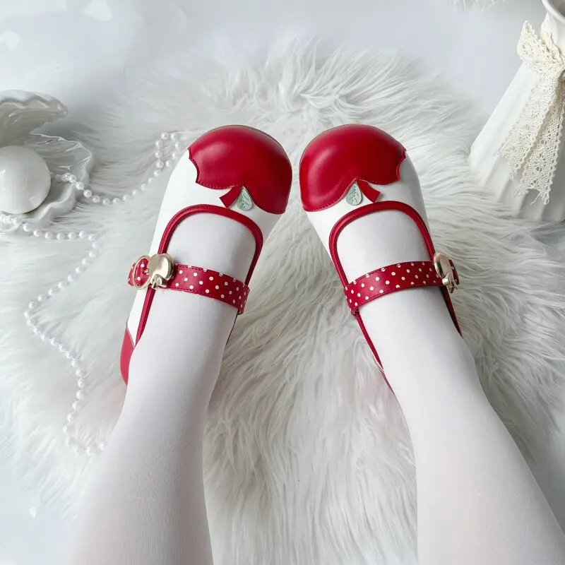 Sapatos Mary Jane Lolita Japoneses Originais, Novos Sapatos de Verão Kawaii para Meninas, Sapatos de Salto Baixo com Bico Redondo para Uso Interno, Sa