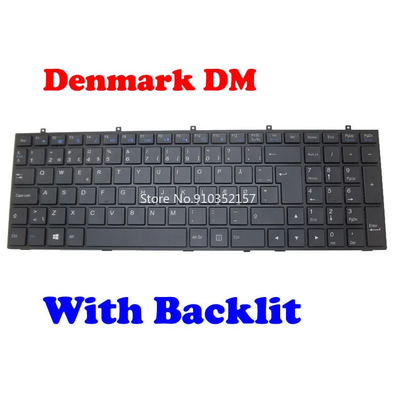 Backlit Keyboard For CLEVO W370ET MP-12A36DK-4301W 6-80-W37S0-030-1 6-79-W37ST0K-030-W MP-13H86DKJ430 6-80-W37S0-030-1 Denmark