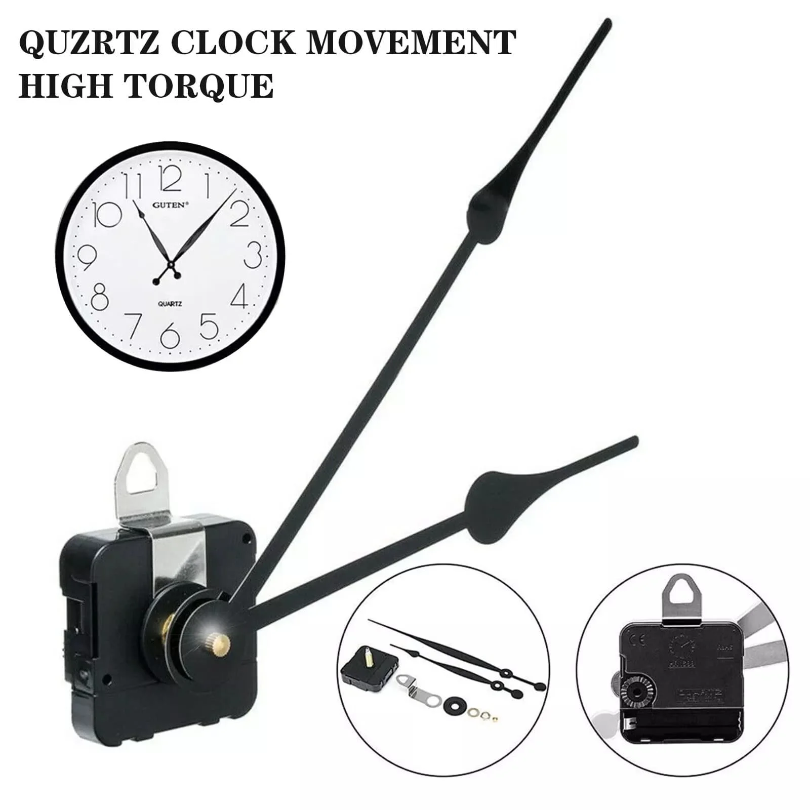 New 23mm Axis Length Quartz Outdoor High Torque Clock Movement Mechanism Motor Extra Long Hands Clock Mechanism
