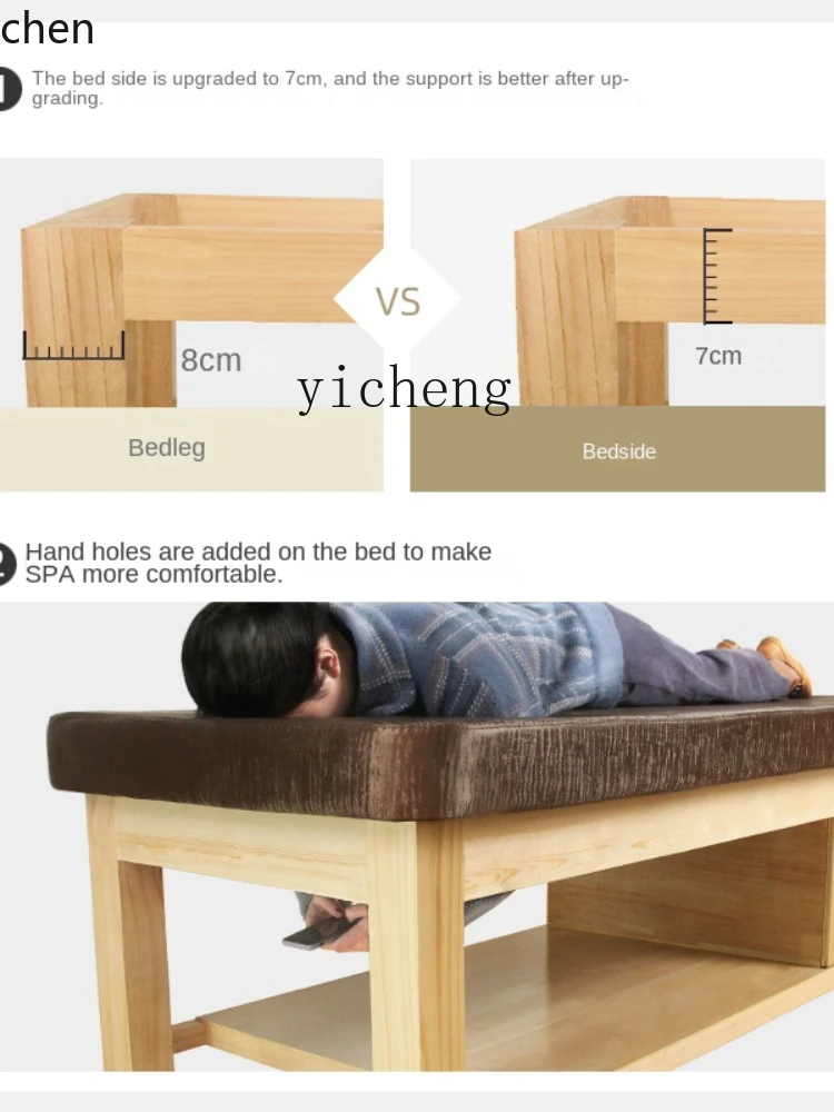 YFY  Facial Bed High-Grade Solid Wood Massage Couch Massage Bed Home with Arm Hole Physiotherapy Bed