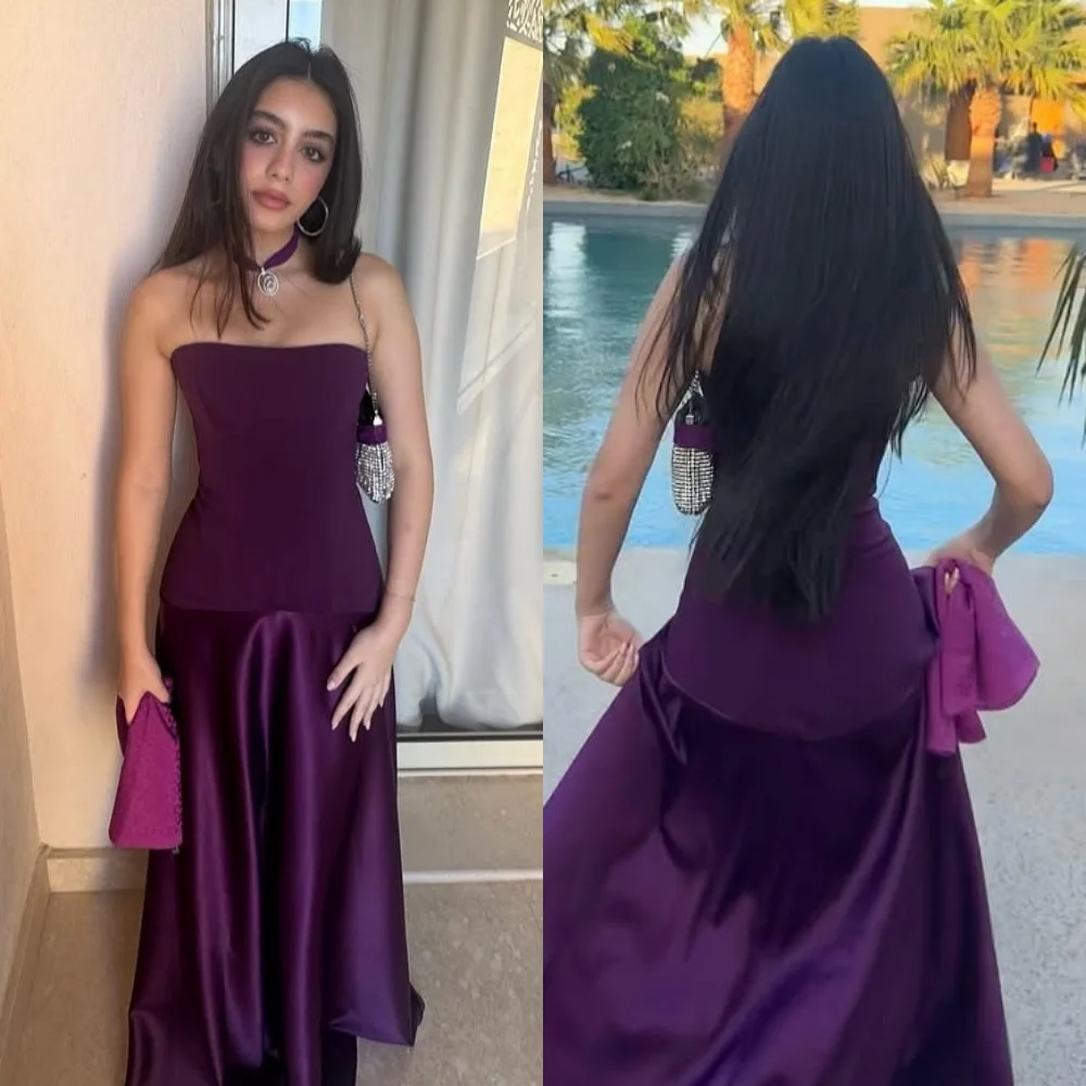 

Customized Sizes Available Modern Style Pleat A-line Strapless Long Dresses Bespoke Occasion Dresses Matching Exquisite Fashion
