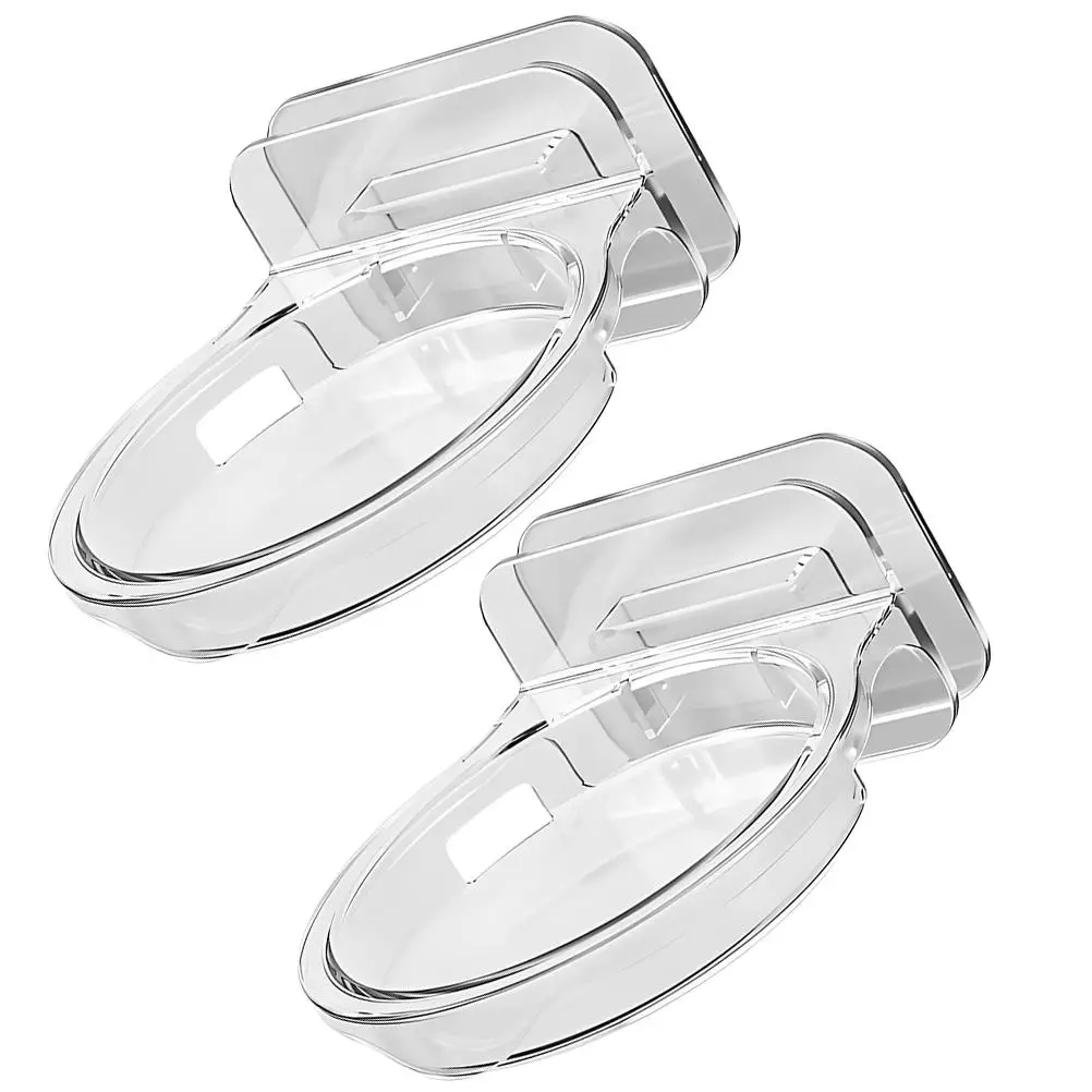 

2pcs Surveillance Bracket Transparent Round Adhesive Wall Mount No Drill Shelf Mini Adhesive Wall Shelf Storage