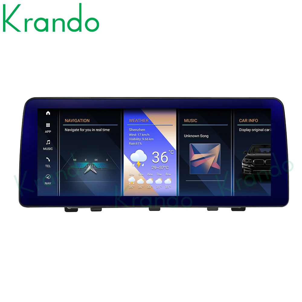 Krando 12.3'' Car Screen For BMW X1 E84 2009 - 2015 Android Autoradio Wireless Carplay Head Unit With Idrive CIC EVO GPS