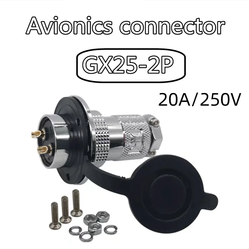 Aviation Plug GX25 M25 Panel fixed Connector With dust Cover Male and Female Plug Socket 2P/3P/4P/5P/6P/7P/8P/9P/10P/12P