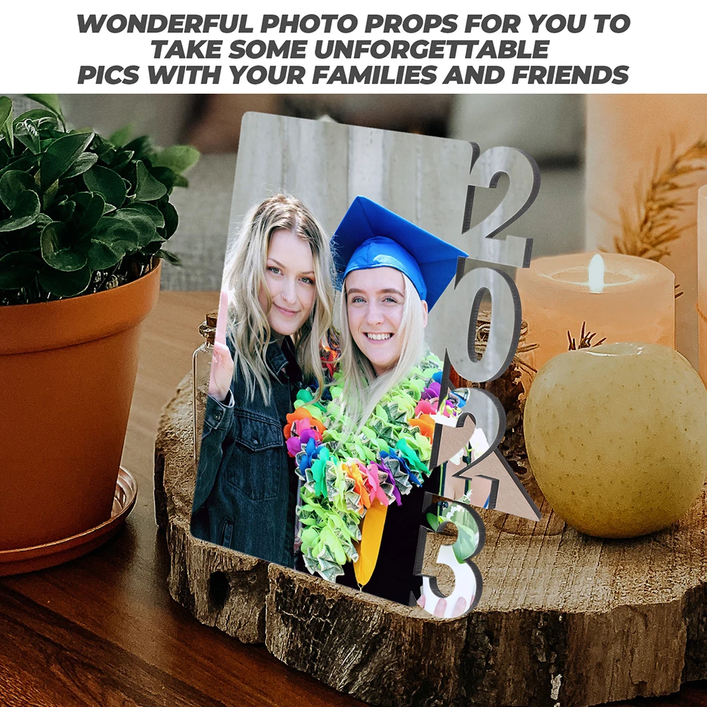 

2Pcs Sublimation Graduation Photo Frame DIY Blank Table Decoration Party Centerpiece Home Office Grad Ornament