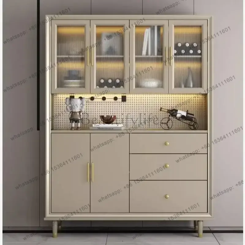 LSDisplay Cabinet Home Furniture Solid Wood Dining Side Cabinet Integrated Storage Against The Wall Livingroom Tea Storage Cabin