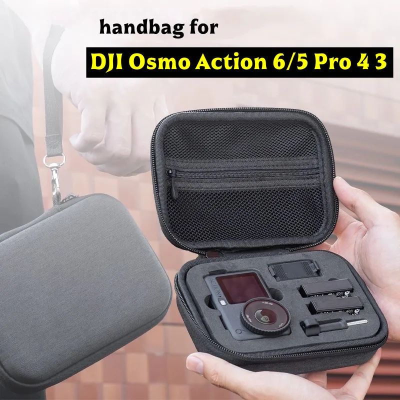 Carrying Storage Bag for DJI Osmo Action 6/5 Pro 4/3 Large Capacity Bag Storage Bag Protective Box for DJI Action 6 Accessory