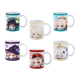 Genshin Impact Animation Game Peripheral Mug Large Capacity Ceramic Water Cup Q Version Cute Paimon Lisa Venti Klee Lumine Jean