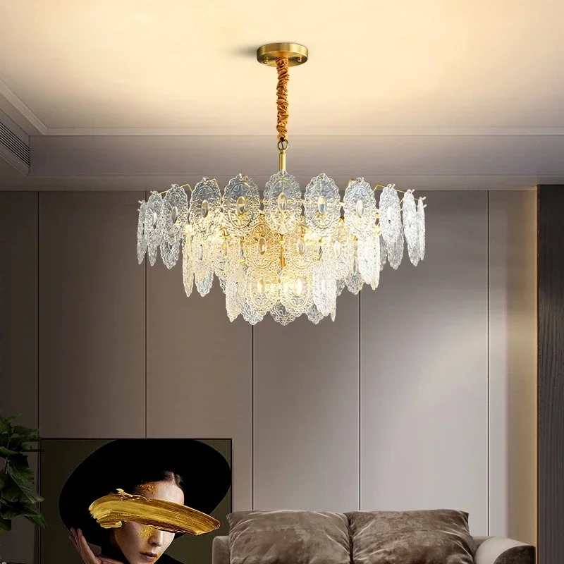 Luxurious Pastoral Pendant Light with French Cream Wind for Living Room