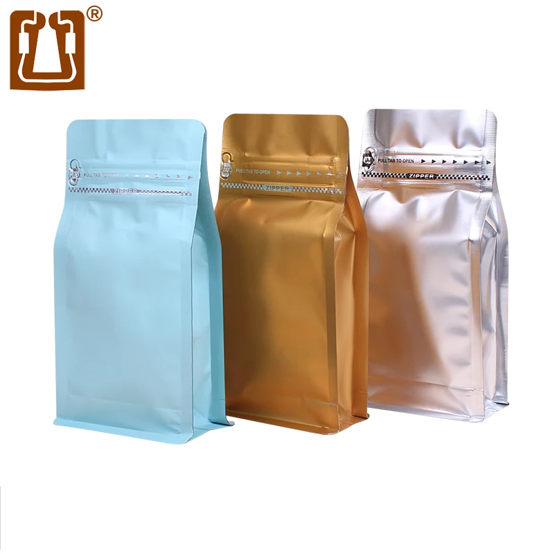 Zhanfei Packaging 125g Of Coffee Bean Bag 10Pcs Eight-edge Sealed Kraft Paper Aluminum Foil Self-sealing  Food Tea Packaging Bag