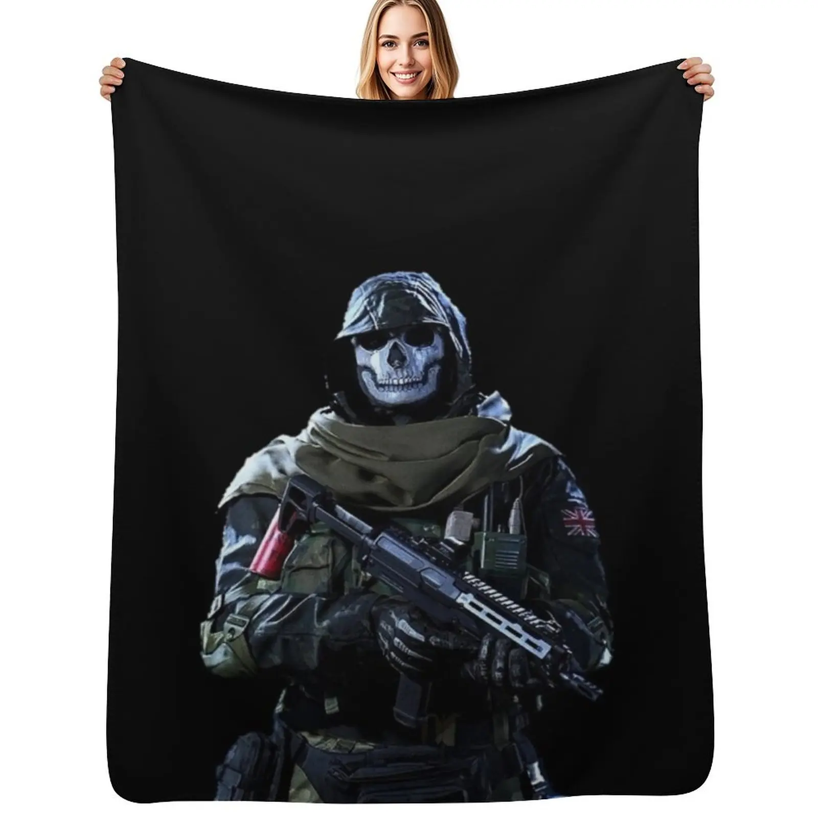 

Ghost Warzone Throw Blanket Retros Hairys Travel Blanket