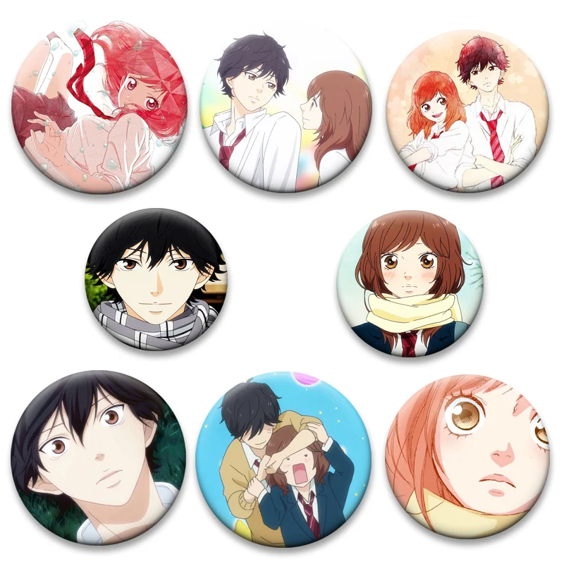 

Blue Spring Ride Brooches for Backpack Accessorie Anime Figure Lapel Pin Mabuchi Kou,Yoshioka Futaba Cartoon Badge Clothes Decor