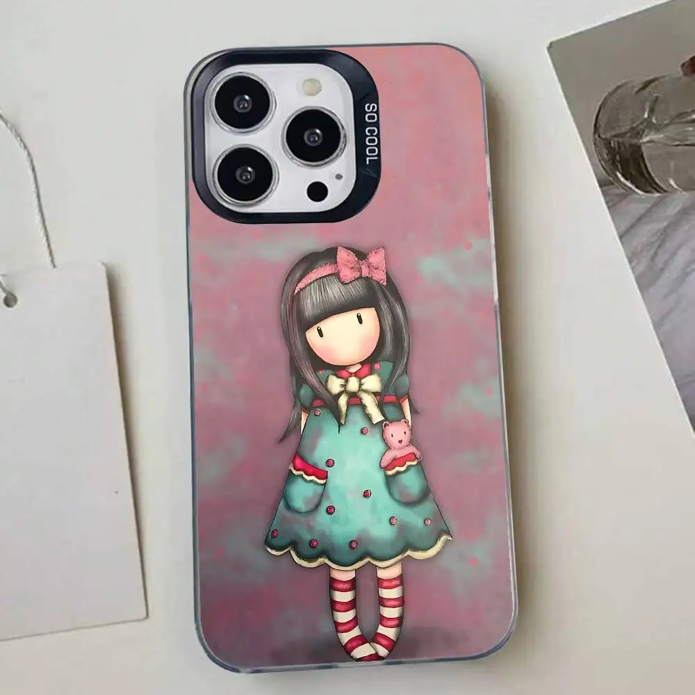 حافظة هاتف S-Santoro G-Gorjuss للفتيات حافظة هاتف أنيقة فضية مضادة للصدمات لهاتف آيفون 17,16,15,14,13,12,11 Pro Max,X,XS,XR,7,8 Plus #3