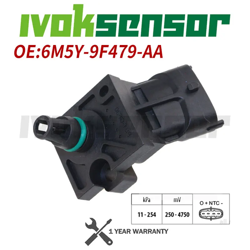 

6M5Y-9F479-AA 2.5BAR Intake Manifold Pressure Map Sensor For FORD Focus VOLVO S40 S60 S80 V50 V70 XC70 C30 C70 2.0 2.4 98-23