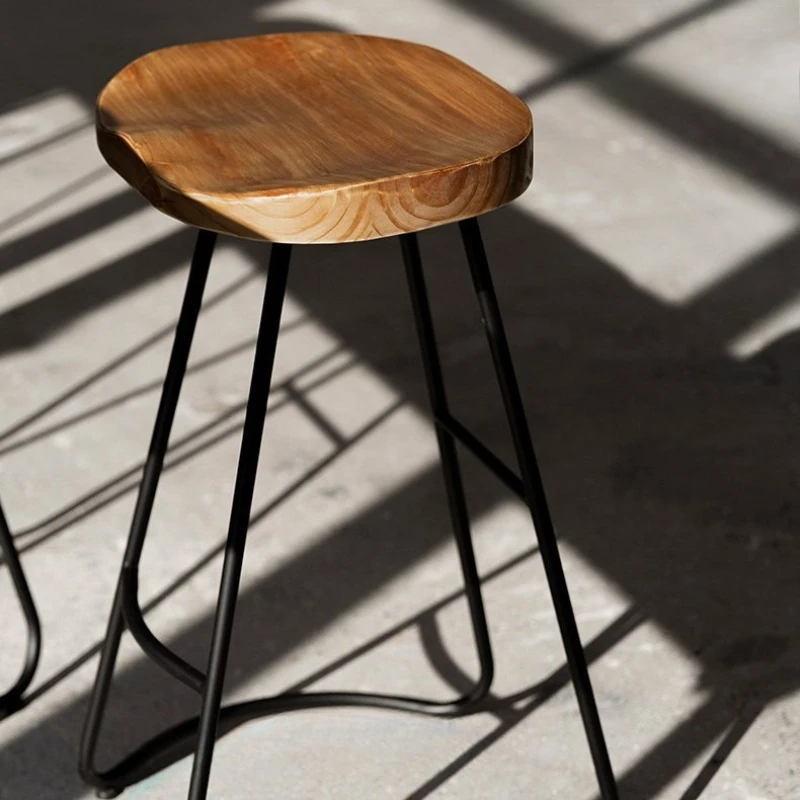 無垢材バースツール高脚カウンタースツール北欧クリエイティブバーチェア高アメリカンキッチンスツール装飾家具