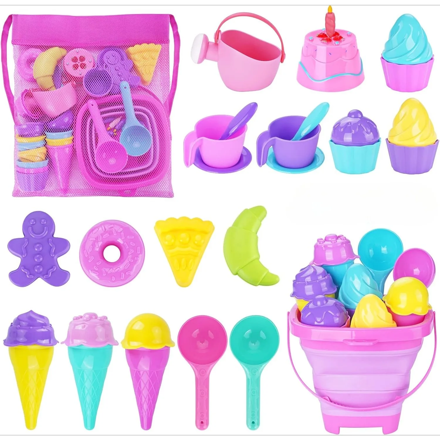 ice-cream-beach-toys-sand-toys-set-for-kids-collapsible-sand-bucket-shovels-set-with-mesh-bag-molds-watering-can-sandbox-toys
