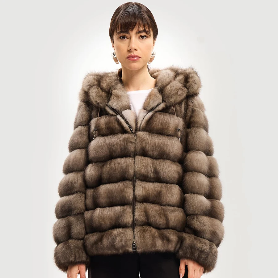 Real Fox Fur Coats Fox Fur With Hood Womens Fox Fur Coats 2024 New Arrivals Fashion Fur Jackets Best Selling