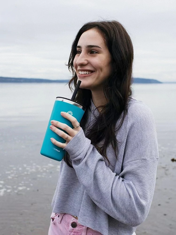 🌟 Best-Selling 16oz Stainless Steel Straw Tumbler with Lid – Insulated Coffee Cup for Home & Office! ☕️