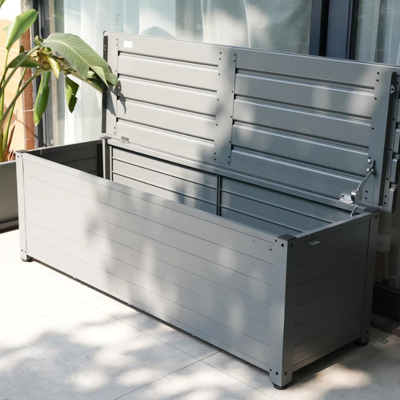 

Outdoor Aluminum Alloy Locker Storage Cabinet Balcony Sunscreen Rainproof Courtyard Outdoor Locker Garden Storage Stool