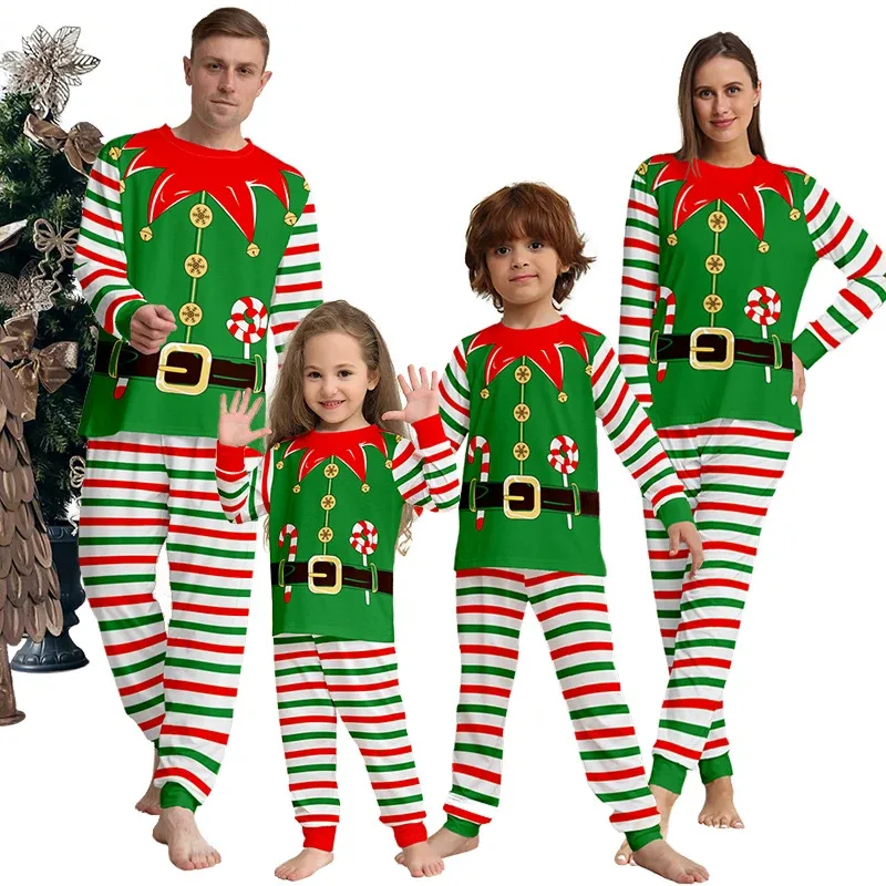 

Fashion Santa Claus Print Mother Kids Christmas Family Matching Pajamas Festival Party Women Men Boy Girl Loungewear Xmas Pjs