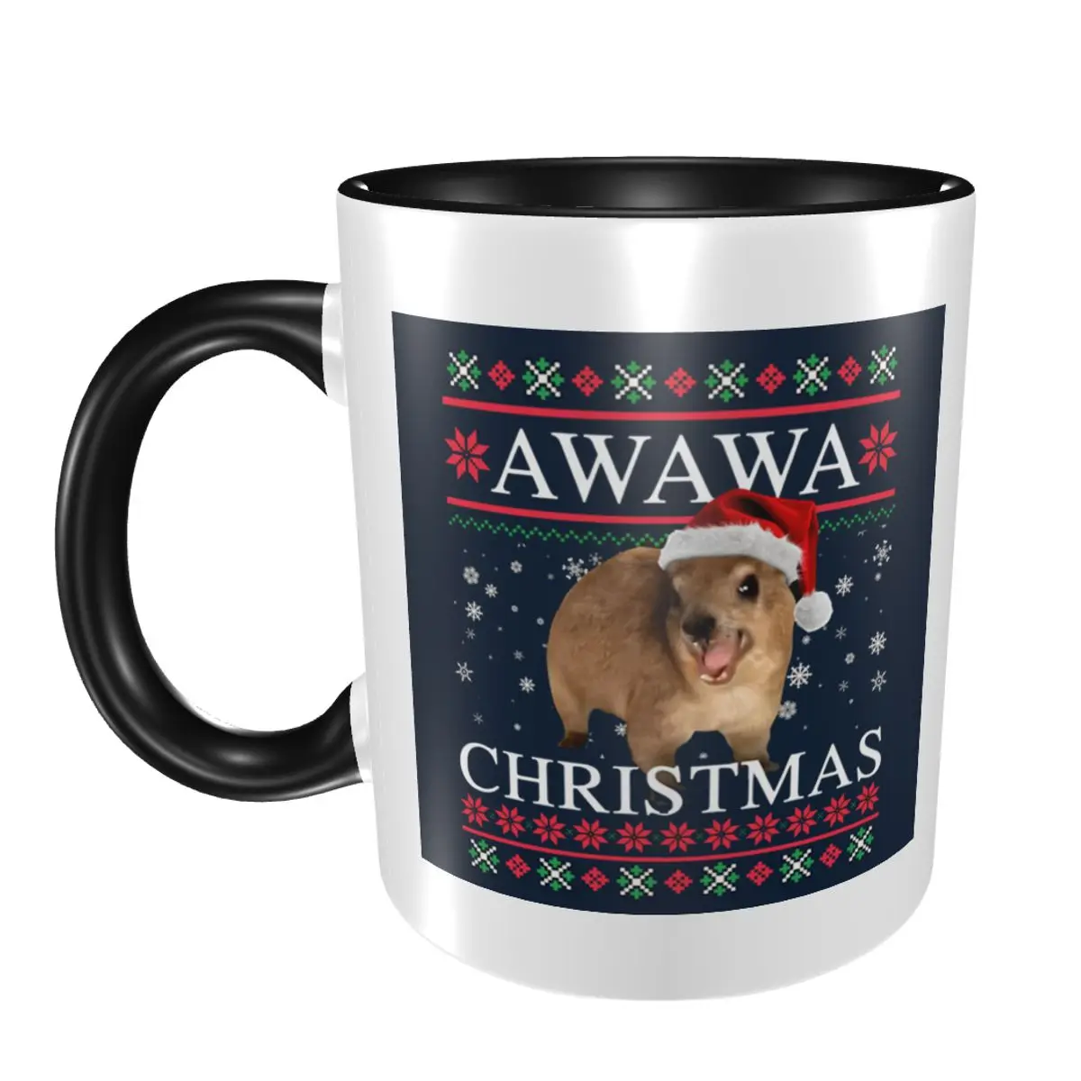 

Rock Hyrax Merry Christmas Ugly Style Mug Funny Ceramic Coffee Cups Tea Mugs Milk Cup Drinkware Gifts for Friends