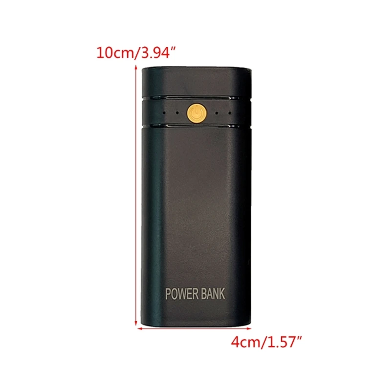 Battery-Charger-Case Portable DIY Power Bank Box with Indicator 2.1A5V Input&Output  2x18650 Battery Case Black-/White