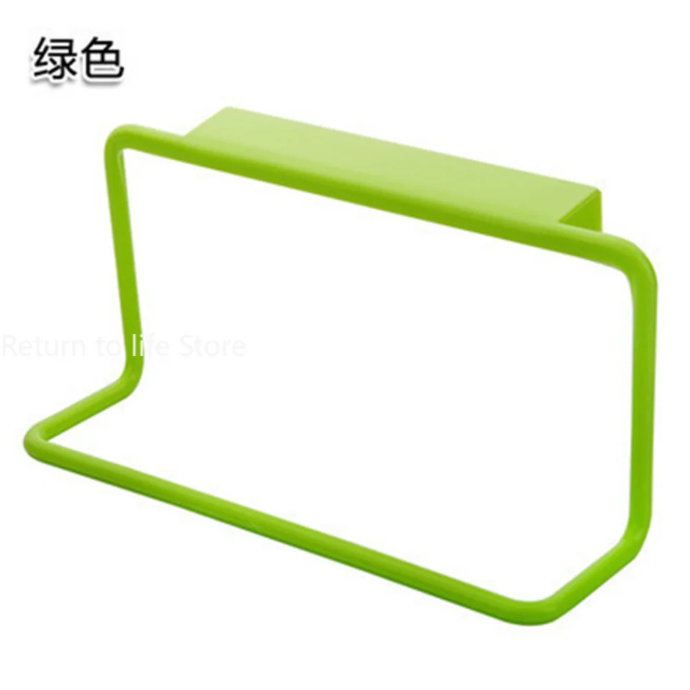 Plastic Hanging Holder Towel Rack Multifunction Cupboard Cabinet Door Back Kitchen Accessories Home Storage Organizer 1Pcs