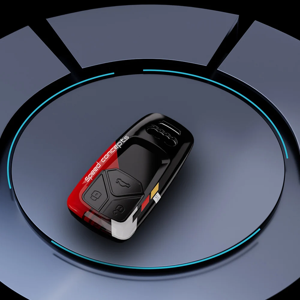 Abs kohle faser autos chl üssel etui abdeckung für audi a4 b9 a5 a6 8s 8w q5 q7 4m s4 s5 s7 tt tts tfsi rs protector shell fob zubehör – Detail 5