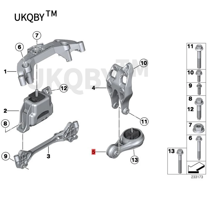 MI NI Co un tr ym an R6 0C oo pe rS On eO ne D Bracket with rubber support Engine suspension device Machine foot glue