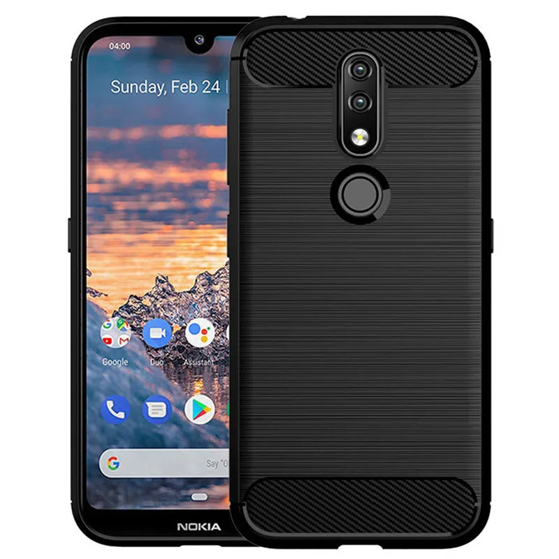 Funda de teléfono con absorción de impacto para Nokia 4,2, funda de silicona para nokia4.2, Nokia 4,2, Fundas suaves de fibra de carbono TPU