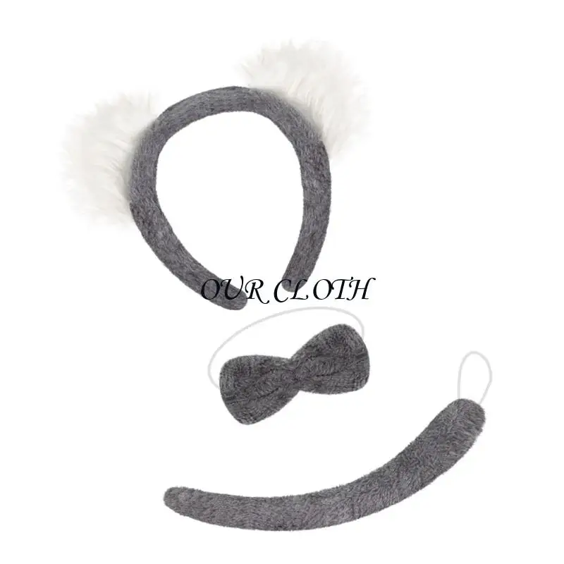 Koala Costume Gants queue du bandeau d'oreilles koala pour décoration fête cosplay d'Halloween Y1ac