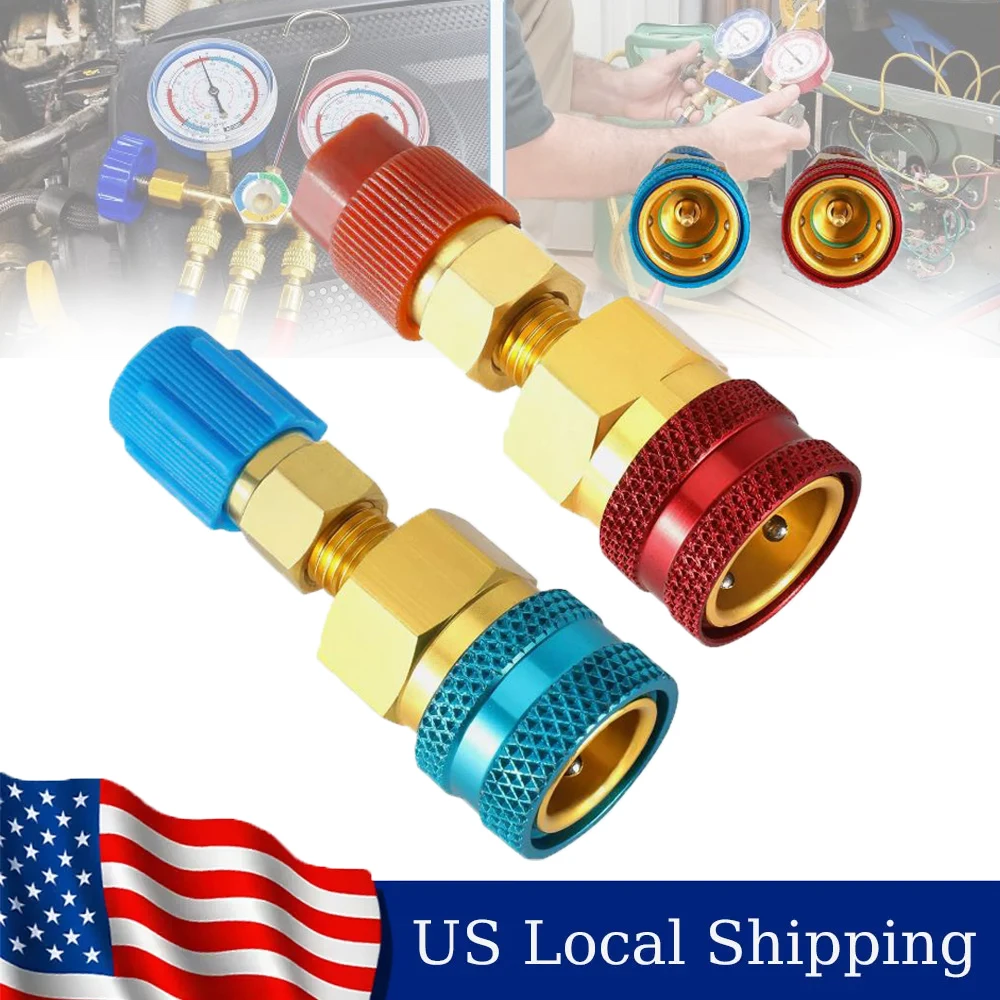 

Adapter Quick Fitting Coupler For R1234YF To R134A High Low Side Adapter Fitting Connector Car Airconditioning Fitting Car Tools