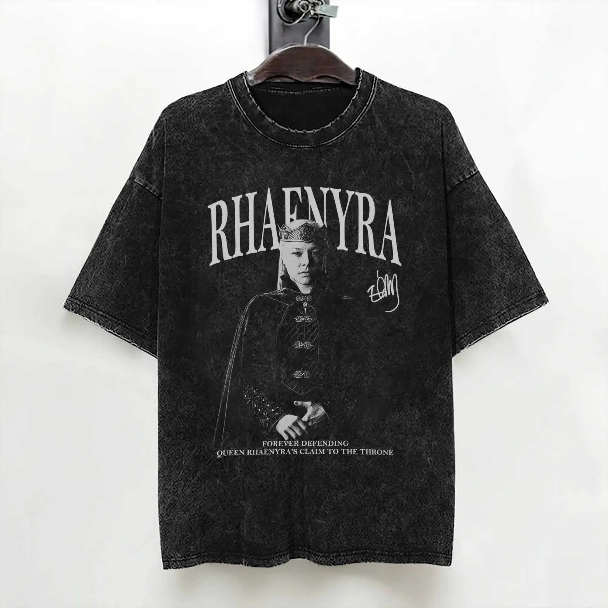 Houses of the Dragons Rhaenyra Targaryen Washed T Shirt Streetwear Novelty T-Shirt Tee Shirt for Men Women Short Sleeve Oversize