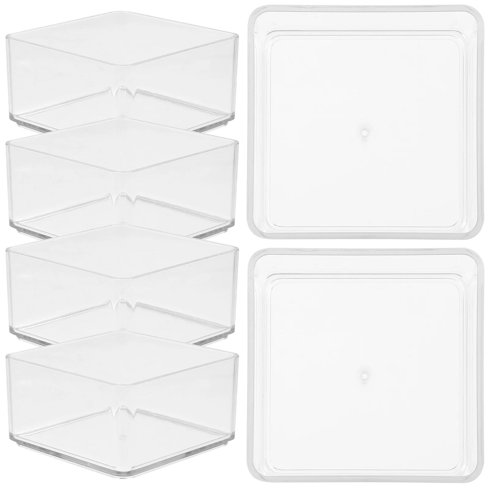 

6Pcs Transparent Drawer Organizers Multipurpose Storage Box for Cabinet Desktop Cosmetics Stationery Clear Drawer Organizers